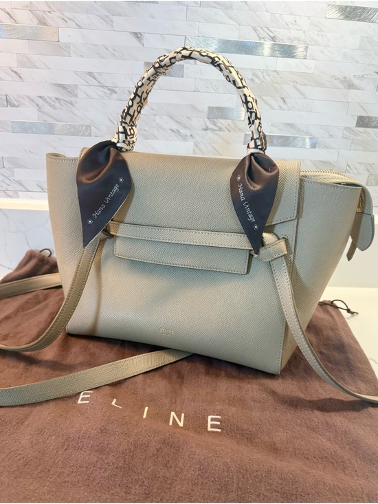 Celine Handbags - Celine Mini Belt Bag – Taupe Grey Grained Calfskin